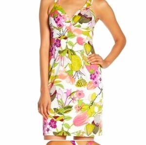 Trina Turk Jenna white floral sheath dress size 12 spring summer wedding party